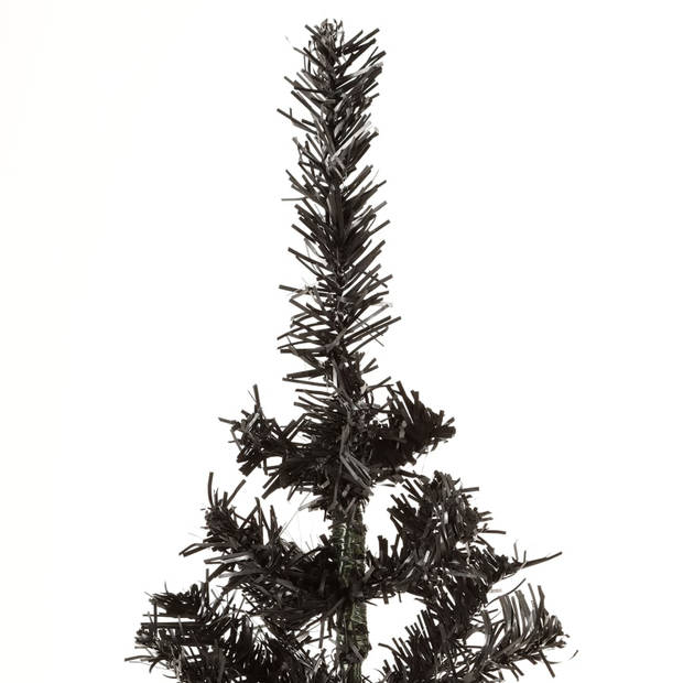 The Living Store Kerstboom Smal - 150 cm - PVC - Zwart