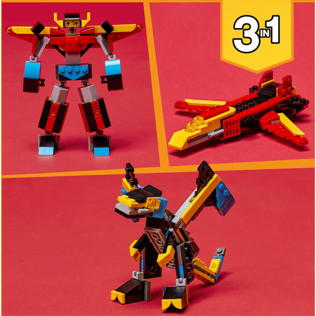 LEGO Creator 3in1 Superrobot Draak Vliegtuig Set 31124