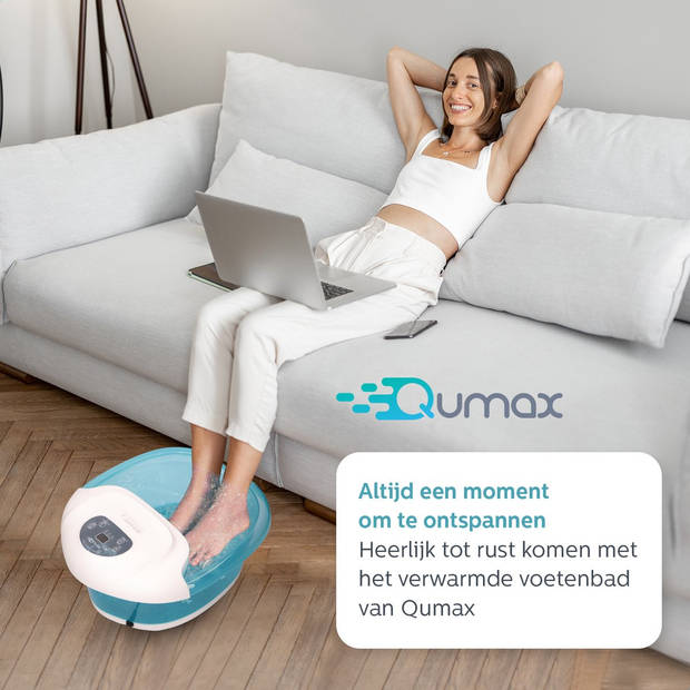 Qumax Elektrisch Verwarmd Voetenbad met massage Rollers – Voetmassage met Vibratie en Bubbels – Incl LCD scherm – Tot 48