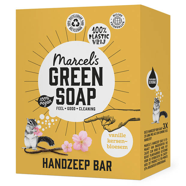 Marcel's Green Soap Handzeep Bar Vanille & Cherry Blossem