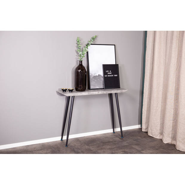 Edge sidetable 30x110 cm beton decor, zwart.