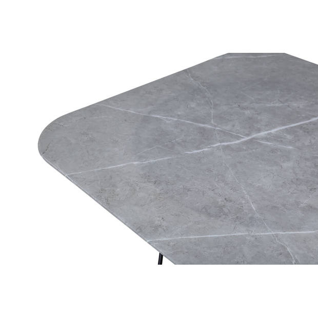 Tristar salontafel 80x80 cm glas grijs marmor decor.