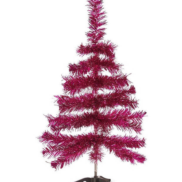 Krist+ kunst kerstboom - klein - fuchsia roze - 60 cm - Kunstkerstboom