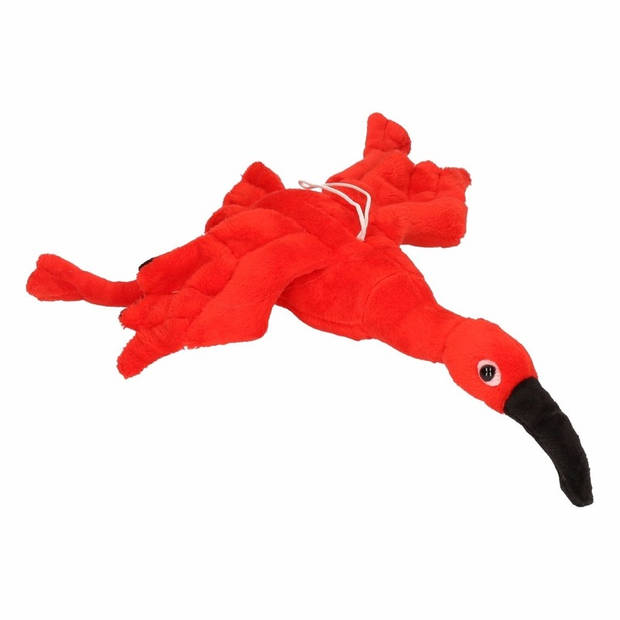 Set van 2x stuks pluche rode Ibis vogel knuffel 34 cm - Vogel knuffels