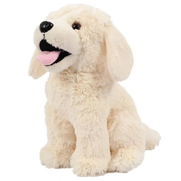 Honden knuffels- Labrador hond licht zittend 20 cm - Knuffel huisdieren