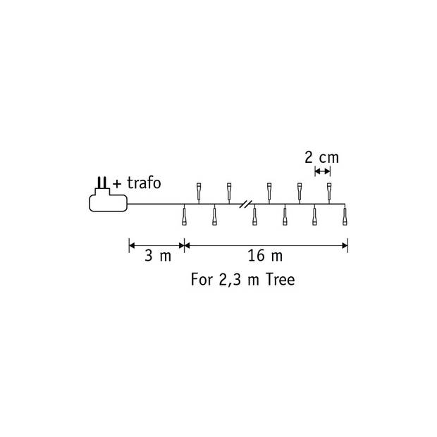 Kerstverlichting gekleurd buiten 800 lampjes 1600 cm inclusief timer - Kerstverlichting kerstboom