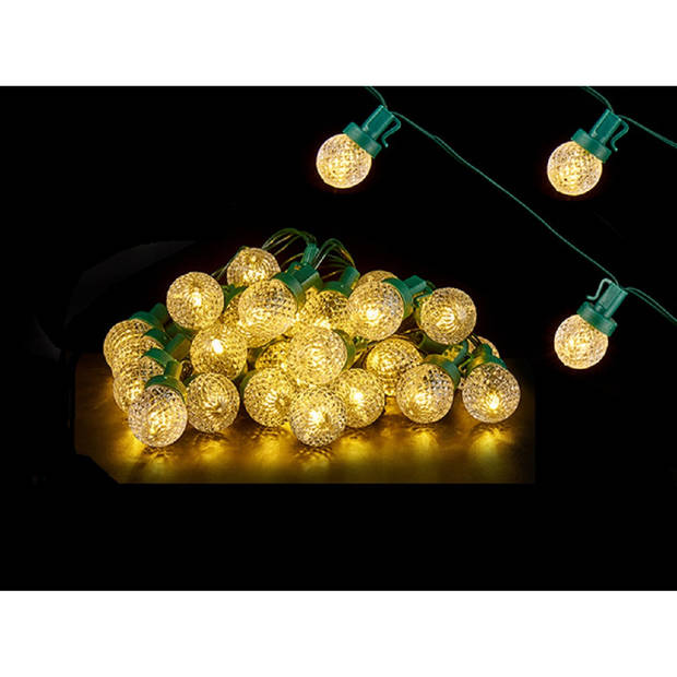 Krist+ lichtsnoer - 600 cm - 30 LEDs - warm wit - batterij - Kerstverlichting kerstboom