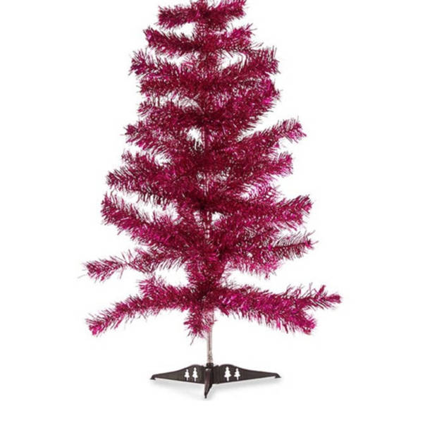 Krist+ Kunst kerstboom - folie - roze - 90 cm - Kunstkerstboom