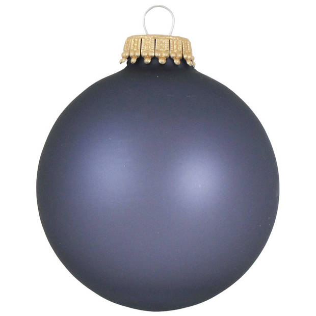Kerstballen - 8x stuks - blauw/velvet stone blue - 7 cm - glas - Kerstbal