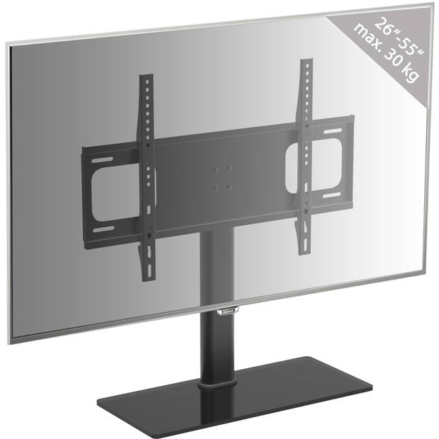 B-TTS 600 TV-meubel met glazen voet, Zwart.