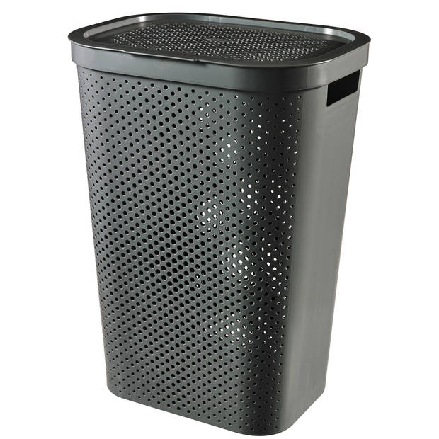 Curver Infinity Recycled Dots Wasmand + deksel - 60L - Grijs