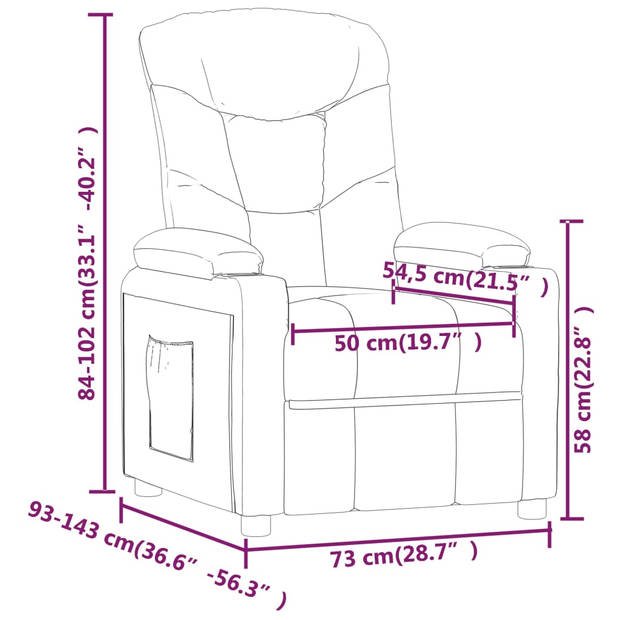 vidaXL Fauteuil verstelbaar stof blauw