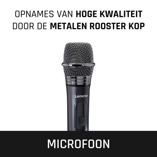 Draadloze microfoon met 6,3 mm ontvanger Lenco Zwart