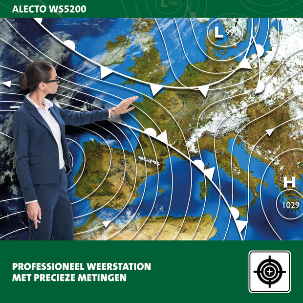 Professioneel 6 in 1 wifi weerstation met app Alecto Wit-Zwart