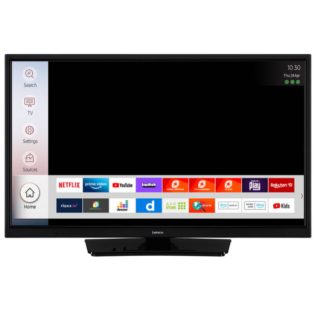 24" Smart TV met ingebouwde DVD speler en 12V auto adapter Lenco Zwart