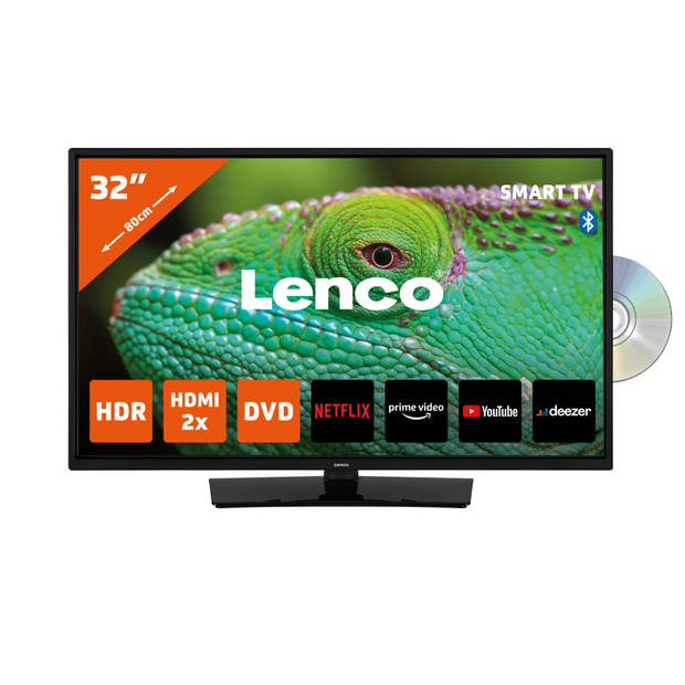 32" Smart TV met ingebouwde DVD speler Lenco Zwart