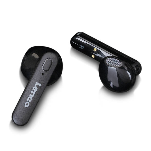 Draadloze oordopjes, laadcase met display, Bluetooth® en TWS Lenco Zwart