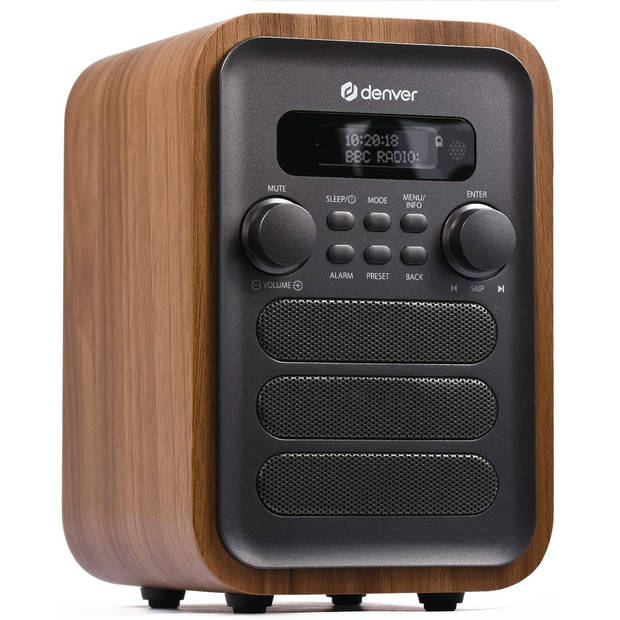 Denver DAB Radio - Retro Radio - Bluetooth - DAB+/ FM Radio - DAB48G