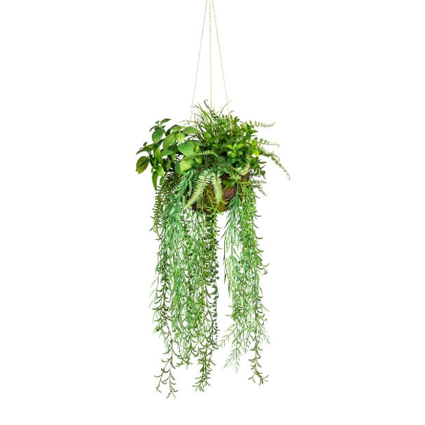 Kopu® kunstplant BOL met diverse hangplanten 80 cm - Groen