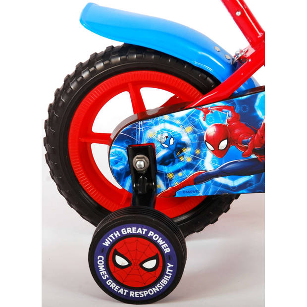Marvel Jongensfiets Spider-Man 10 Inch 20 cm Jongens Doortrapper Rood/Blauw