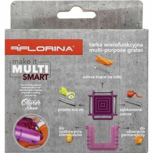 Florina 3 in 1 dunschiller multi smart - Julienne - RVS - Handige opberghoes - Rood