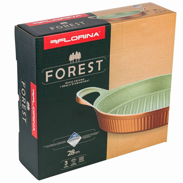 Florina Forest ronde grillpan van gegoten aluminium - 28 cm 3-laags coating