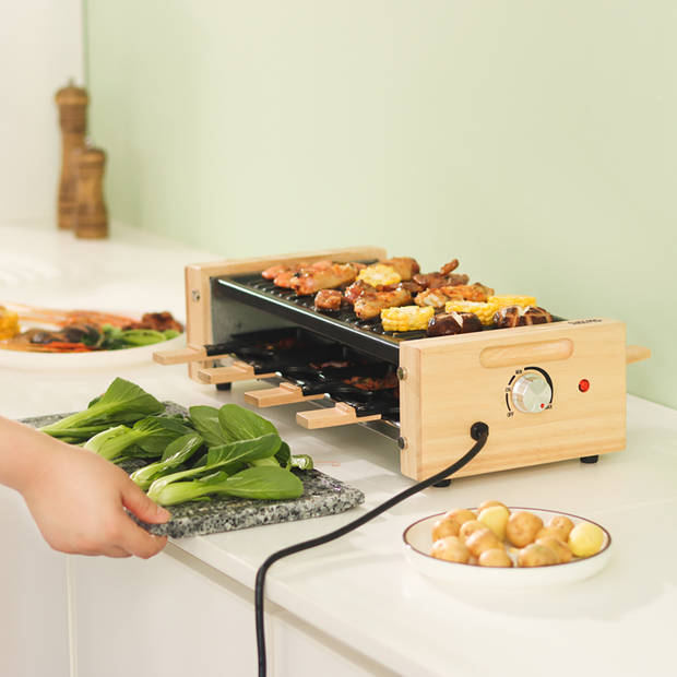 Swiss Pro+ Raclette Grill 8 Personen Inclusief Keramische Grillplaat