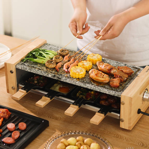 Swiss Pro+ Raclette Grill 8 Personen Inclusief Keramische Grillplaat