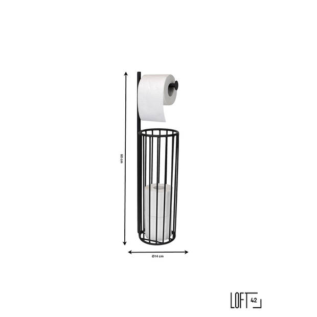 LOFT42 Wiro Toiletrolhouder - Metaal - zwart - Vrijstaand