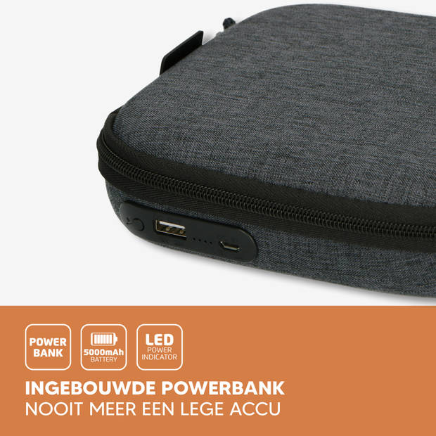 Draagbare CD/MP3 speler met antischokbescherming en handige opbergcase met ingebouwde powerbank Lenco Zwart-Grijs