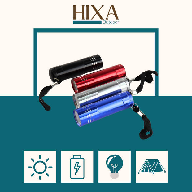 HIXA Zaklamp - LED - Mini - Zaklamp kinderen - Verschillende kleuren - Aluminium