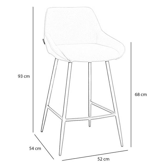 Bronx71 Scandinavische barkruk Lova gerecyclede stof grijs 68 cm.