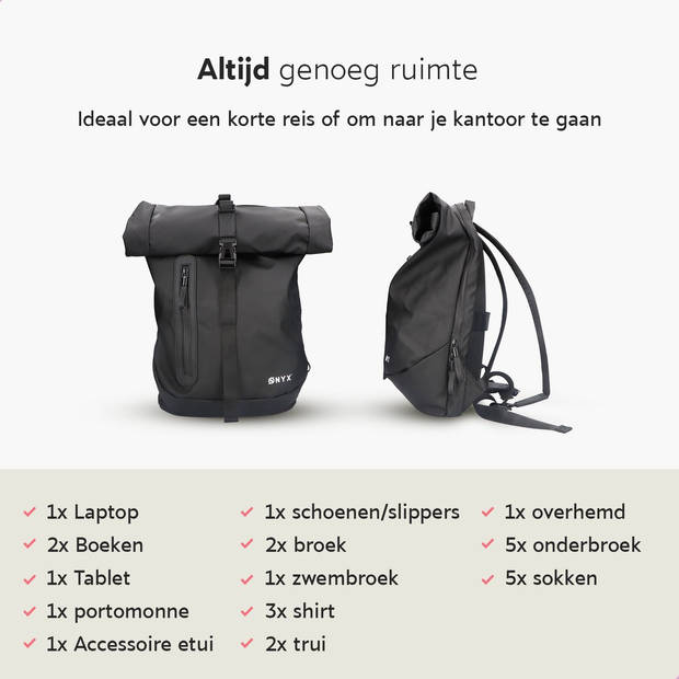 ONYX® Rolltop Rugzak 25 tot 40 L - Met Laptopvak - Verstelbare Rugtas - Waterdicht en Duurzaam