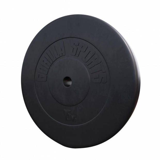Gorilla Sports Halterschijven Set - Bundel - 30 kg (2 x 15 kg) - Kunststof - 30 mm