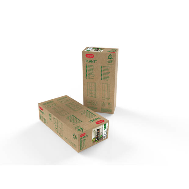 Keter Planet Hoge Kast Multipurpose - 3 planken - 68x39x173cm - Grijs/Zwart - Recycled Kunststof