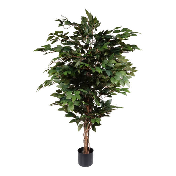 Kopu® Kunstplant Ficus Benjamina 120 cm in zwarte pot - 1260 bladeren