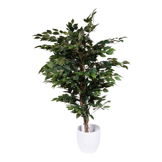 Kopu® Kunstplant Ficus Benjamina 120 cm in zwarte pot - 1260 bladeren
