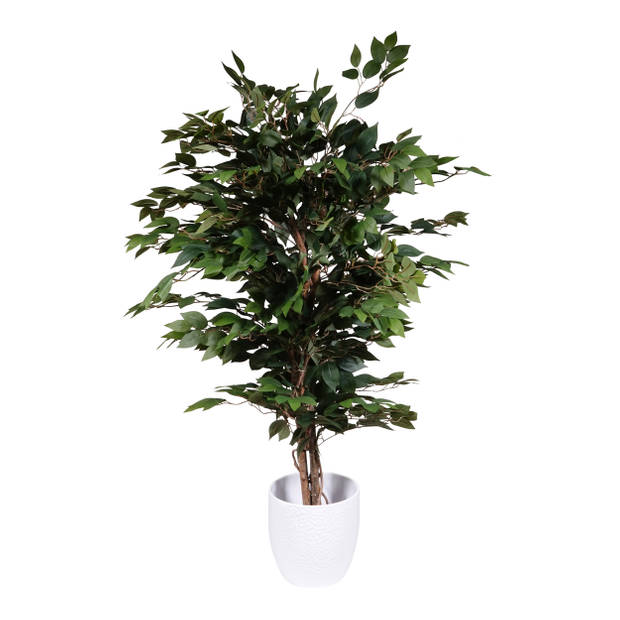 Kopu® Kunstplant Ficus Benjamina 120 cm in zwarte pot - 1260 bladeren