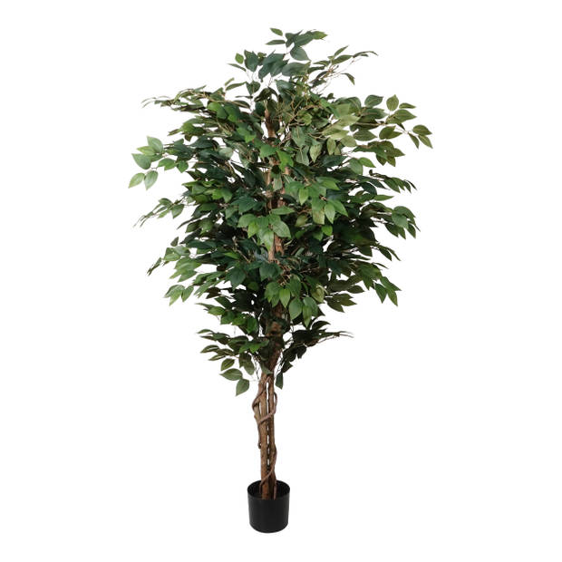 Kopu® Kunstplant Ficus Benjamina 150 cm in zwarte pot - 1764 bladeren