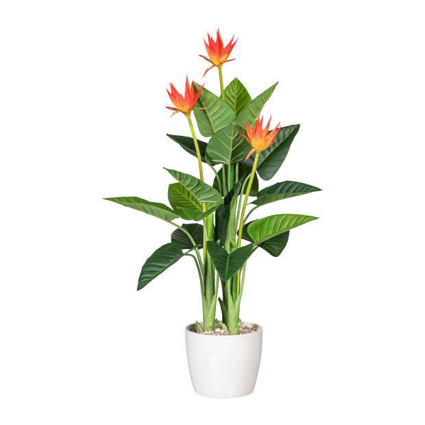 Kopu® Kunstplant Guzmania 105 cm met 3 oranje bloemen - Nepplant