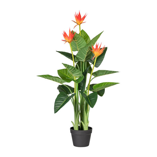 Kopu® Kunstplant Guzmania 105 cm met 3 oranje bloemen - Nepplant