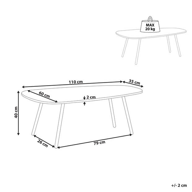 Beliani BIDDLE - Salontafel-Wit-MDF