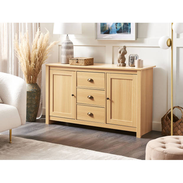 Beliani LANSIN - Sideboard-Lichte houtkleur-Vezelplaat