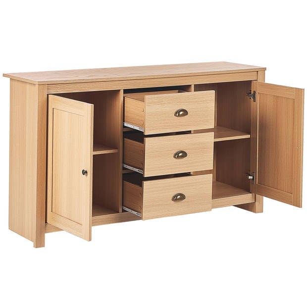 Beliani LANSIN - Sideboard-Lichte houtkleur-Vezelplaat