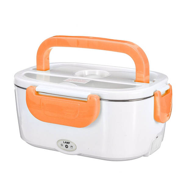 Elektrische Lunchbox Oranje - Incl. Netsnoer en Auto Plug - Met Lepel