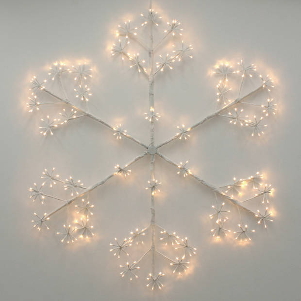 Kerstdecoratie LED Sneeuwvlok met 384 warm witte LED's IP44 120 cm