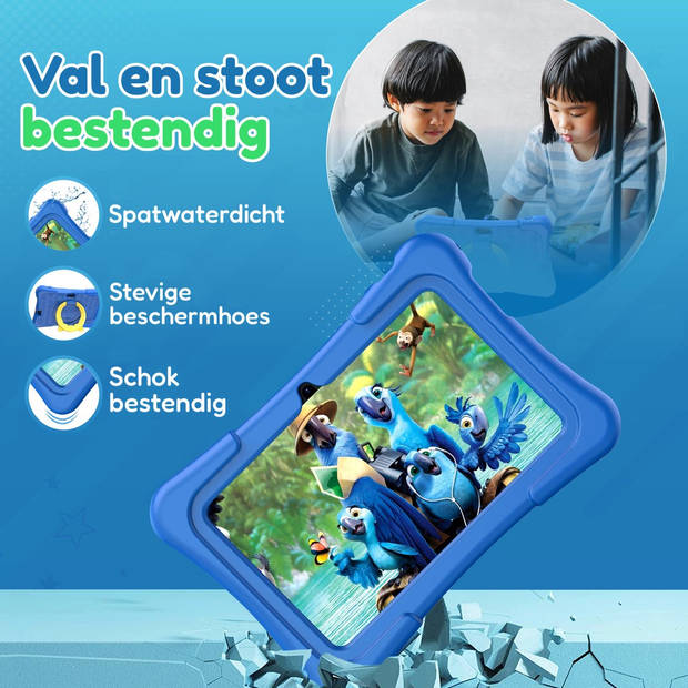 Spoused Kindertablet – Tablet Kinderen – 7 Inch – 32 GB – 3000 mAh Batterij - Android 11.0 - blauw