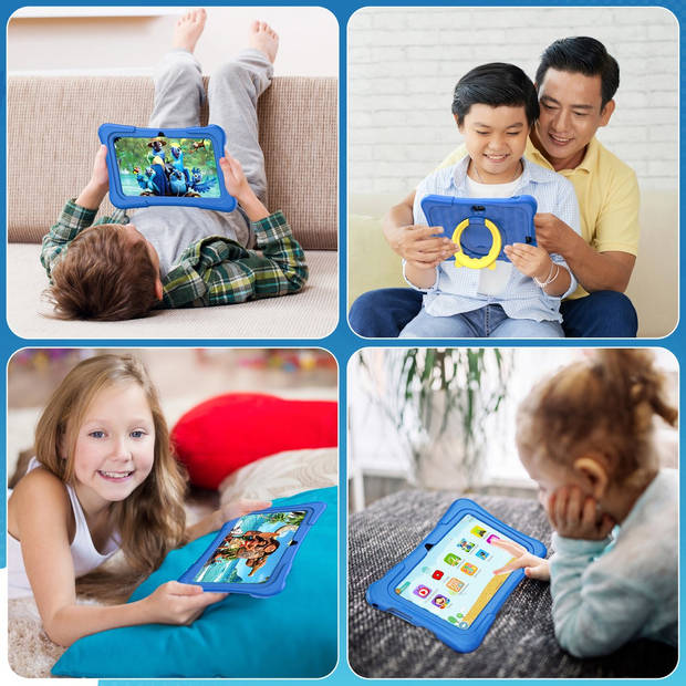 Spoused Kindertablet – Tablet Kinderen – 7 Inch – 32 GB – 3000 mAh Batterij - Android 11.0 - blauw