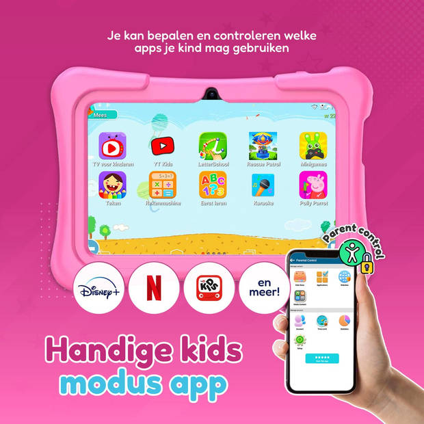 Spoused Kindertablet – Tablet Kinderen – 7 Inch – 32 GB – 3000 mAh Batterij - Android 11.0 - Blauw