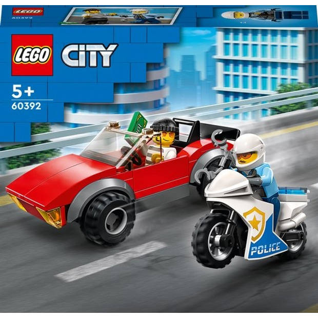 60392 LEGO City Achtervolging Auto op Politiemotor